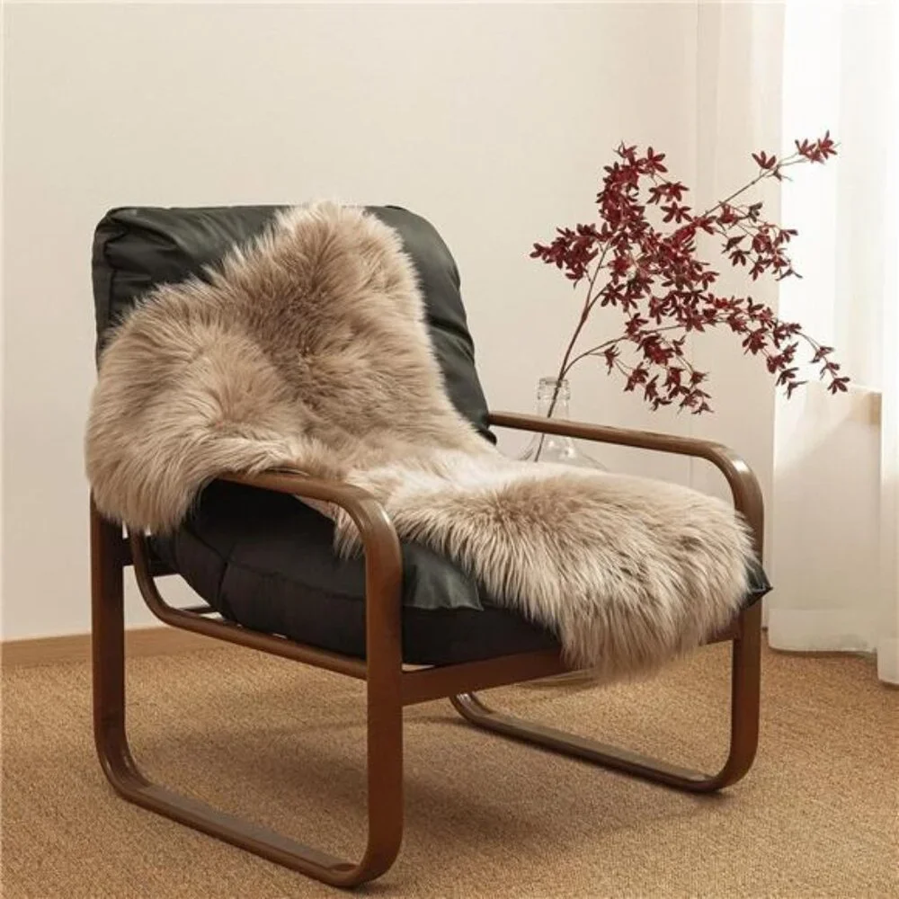 FauxFur Rug,Beige Area Rugs,Fluffy Sheepskin Fur Rug,Fuzzy Ultra Soft 2x3Ft Rugs - Picture 2 of 7